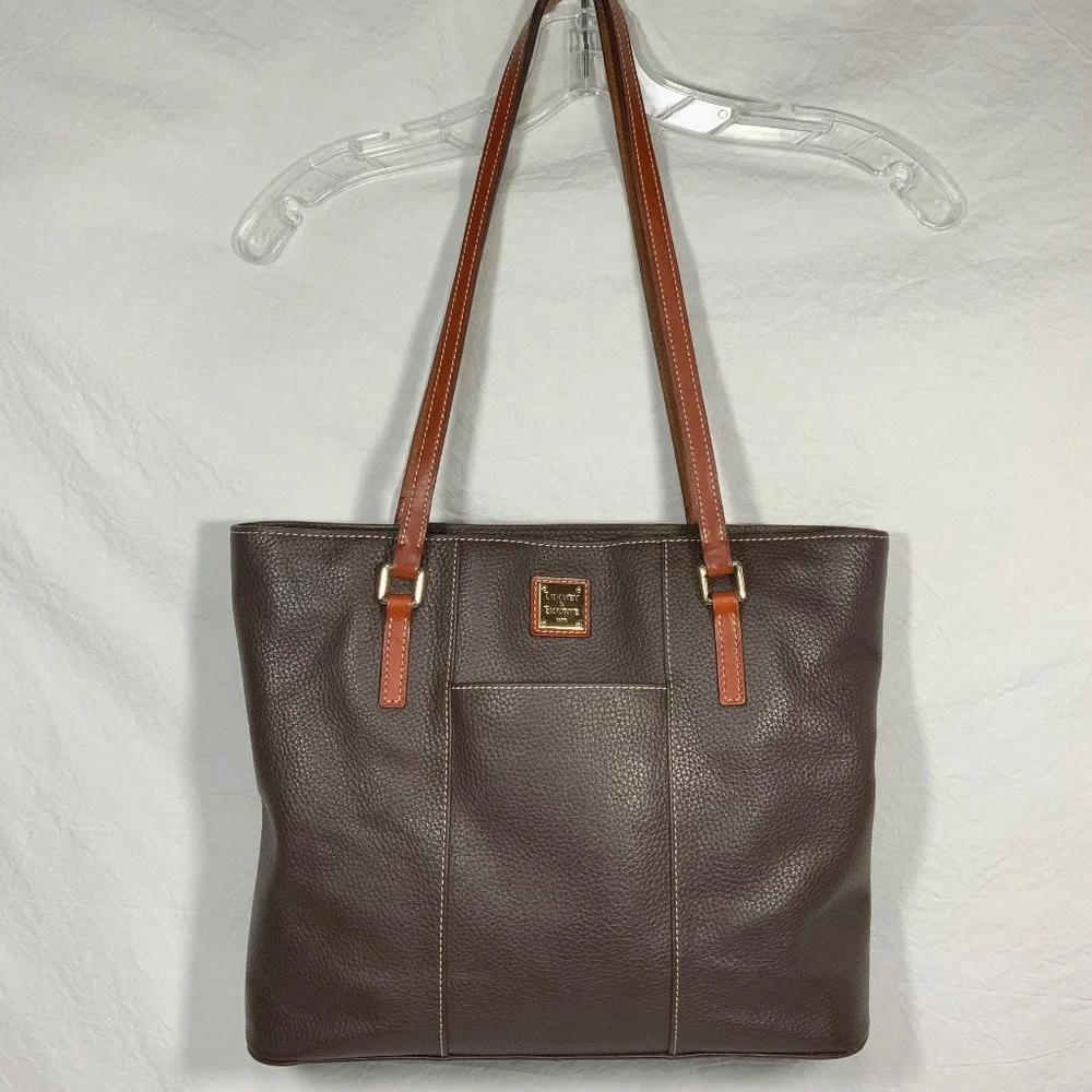 Dooney & Bourke Pebbled Leather Shoulder Bag/Tote - Brown